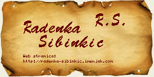 Radenka Sibinkić vizit kartica
